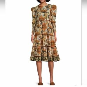 Elegant Floral Long Sleeve Dress